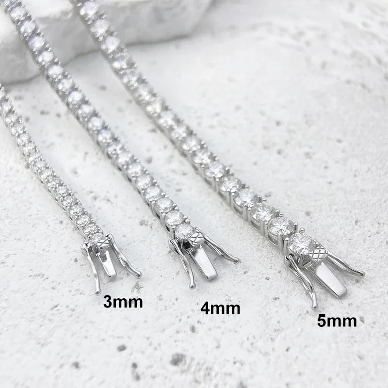 Factory Price Unisex Hip Hop Moissanite Tennis Chain for Women S925 Sterling Silver Gold Man Bracelet Hiphop Jewelry