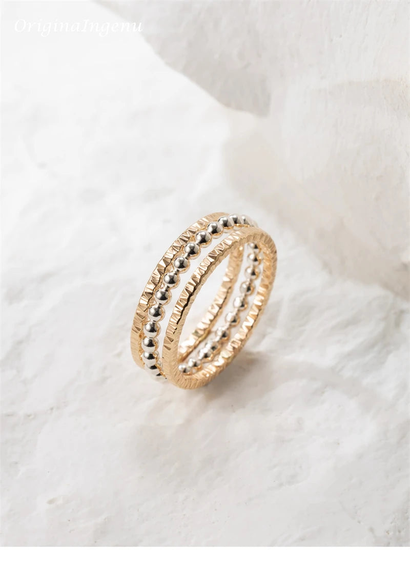 14K Gold Filled Dainty Stacking Ring Set Personalized Handmade Ring Minimalism Jewelry Tarnish Resistant Hypoallergenic Ring