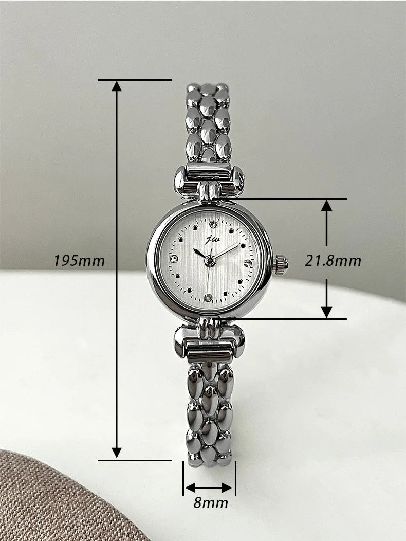 Women's Watch Simple Retro Bracelet Watches Small and Exquisite Versatile Steel Belt Ladies Fashion Quartz Clock Wristwatches