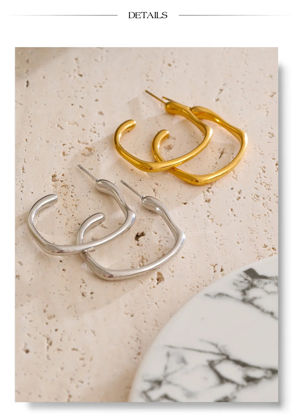 Yhpup Waterproof Minimalist Stainless Steel C-Shape Huggie Earrings for All Occasions Metal Versatile Daily Jewelry Wholesale