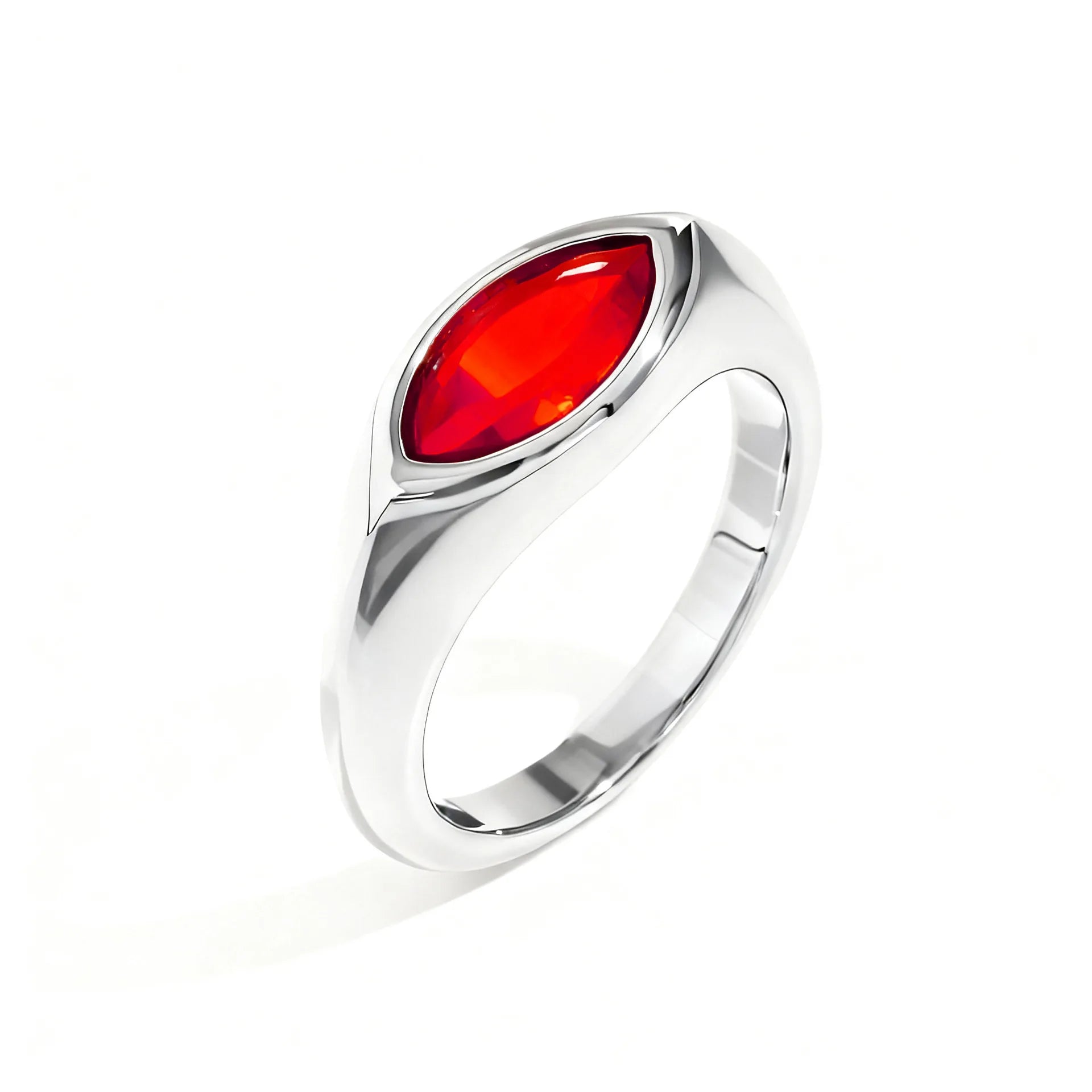 Women's Titanium Steel Marquise Cut Ring  4 Colors Korean Inspired Light Luxury Jewelry Hypoallergenic Stackable Dainty Ring