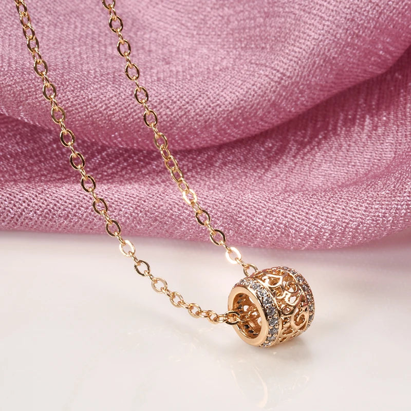 SYOUJYO Trendy Little Waist Necklace For Women 585 Rose Gold Color Fine Jewelry Luxury Party Long Pendants Clavicle Necklace