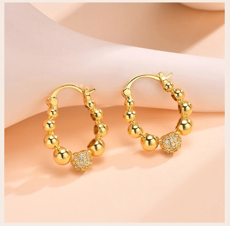 Chunky Huggies Hoop Earrings for Women, Statement Pave Cubic Zirconia Ear Jewelry Hypoallergenic