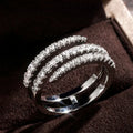 Huitan Fashion Surround Shaped Finger Rings for Women Shiny Crystal CZ Marriage Party Bridal Rings Statement Jewelry Whole Sale