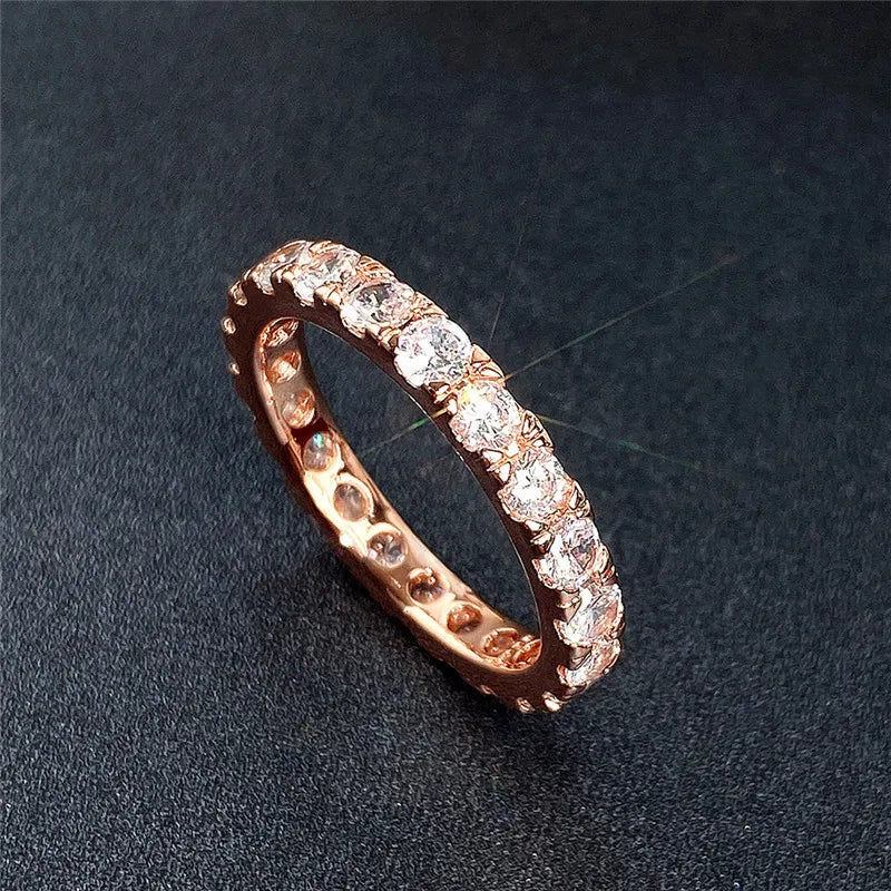 925 Sterling Silver Finger Ring for Women Shiny Cubic Zirconia Delicate Female Accessories Versatile Jewelry Gifts