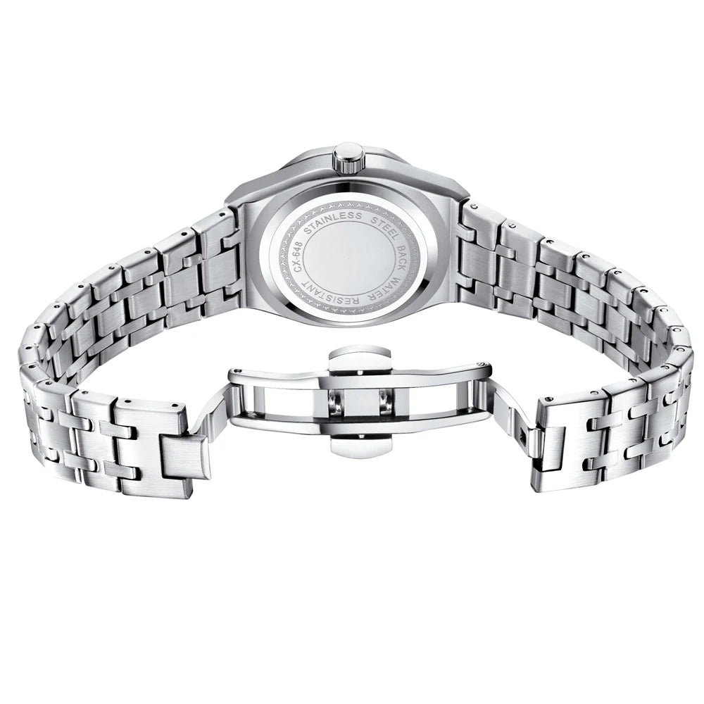 CHENXI Solid Steel Strip Women's Watches Ladies Casual Fashion Small Grid Dial Quartz Wristwatch for Girl Waterproof Luminous