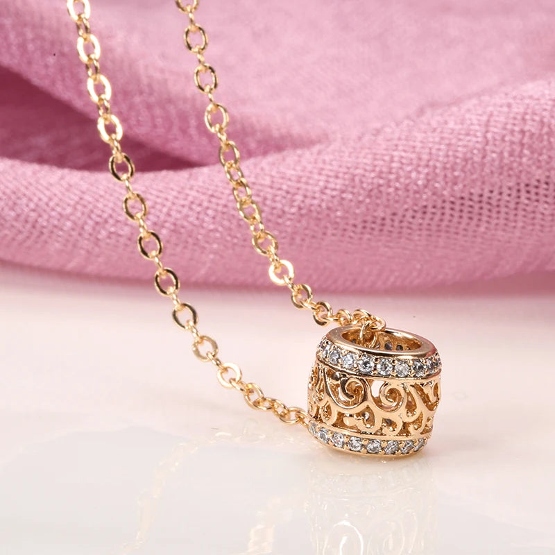 SYOUJYO Trendy Little Waist Necklace For Women 585 Rose Gold Color Fine Jewelry Luxury Party Long Pendants Clavicle Necklace
