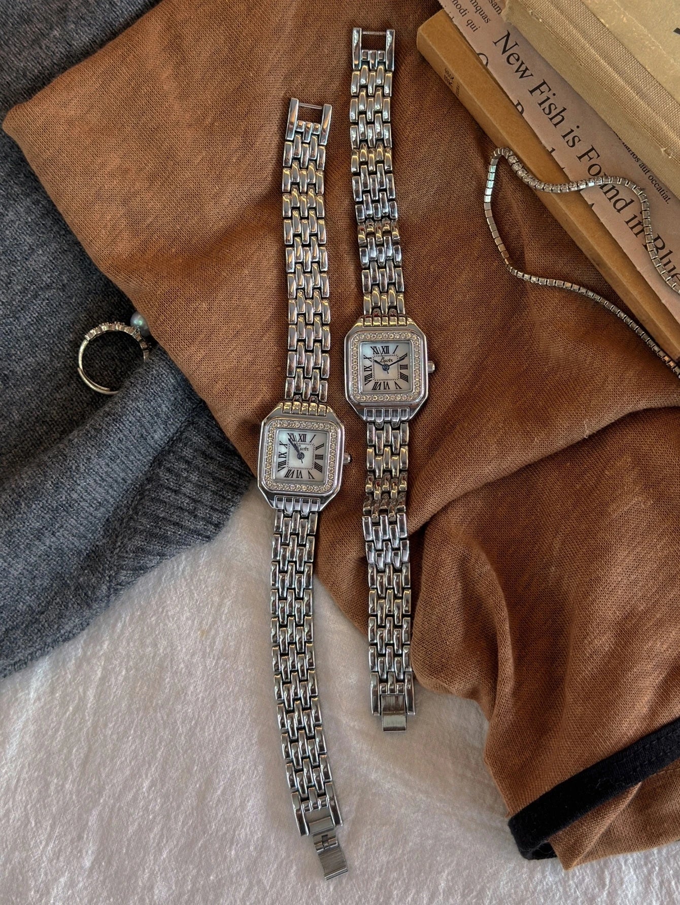 1pc New Arrivals Square Dial Ladies Waterproof Watch, Elegant Simple Style With Roman Numerals And Decoration, Suitable For Dail