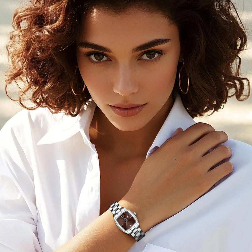 SAPPHERO Elegant Women's Watch Luxury Ultra Thin Stainless Steel Quartz Watch Light Luxury Waterproof Watch Sports Wrist Watch