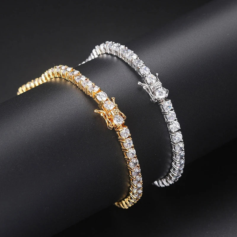 Lnngy Certified 3MM 0.1ct Full Moissanite Tennis Bracelet For Women Men 14K Gold Filled Bracelets Shiny Hand Jewelry Gift