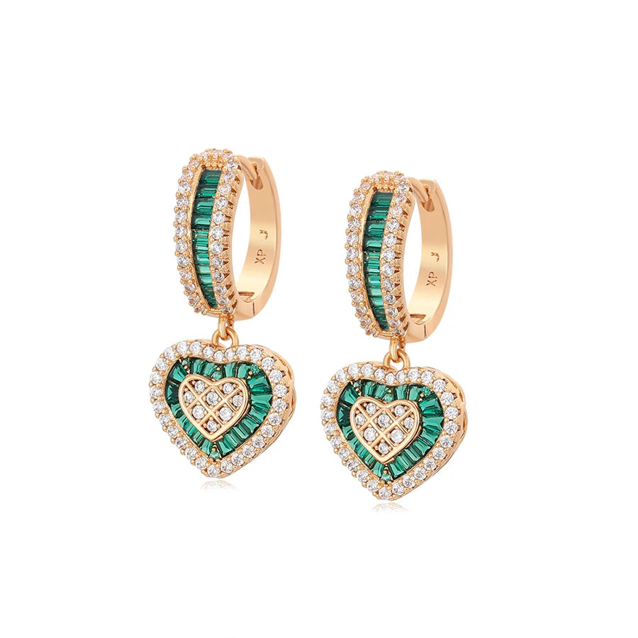 Xuping Jewelry Fashion Romantic Love Style Gold Color Huggies Earrings for Women Girlfriend Party Gift X001002627