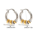 Geometric Double Round Stacking Earrings for Women Stainless Steel Dainty Gold & Silver C Shape Stud Earrings Wedding Jewelry