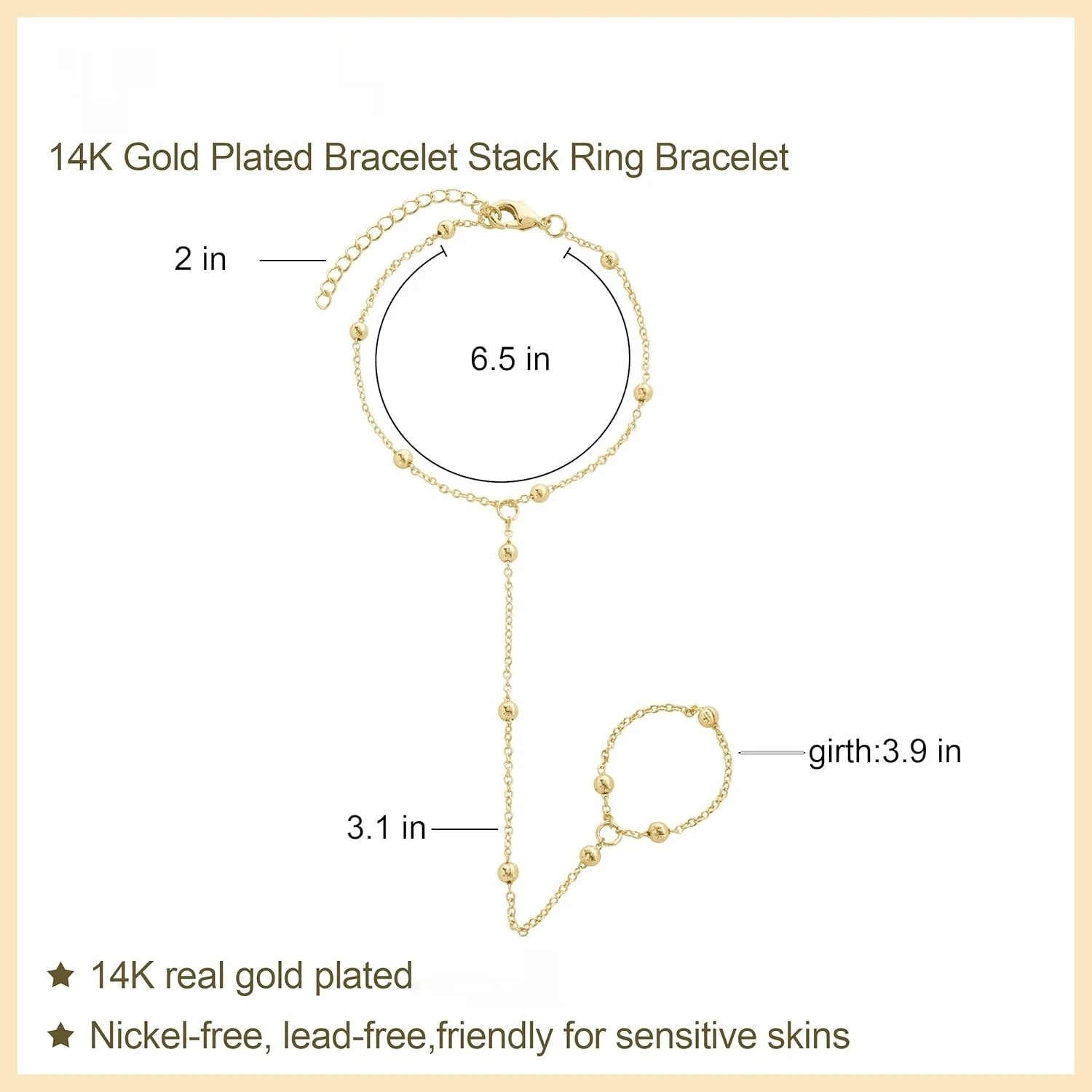 Dainty Bracelets for Women Hand Chain for Women Trendy K Gold Plated Hand Chain Jewelry Gift for Women Birthday Gifts Party