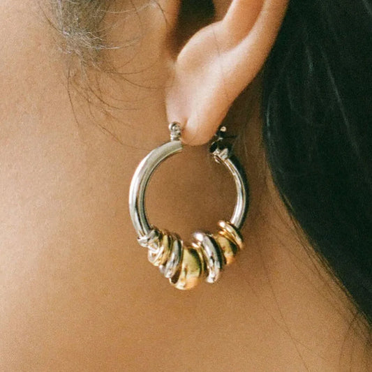Vintage Mini Circle Round Huggie Earrings for Women Waterproof Hypoallergenic Minimalist Hoop Ear Buckle Versatile Punk Jewelry