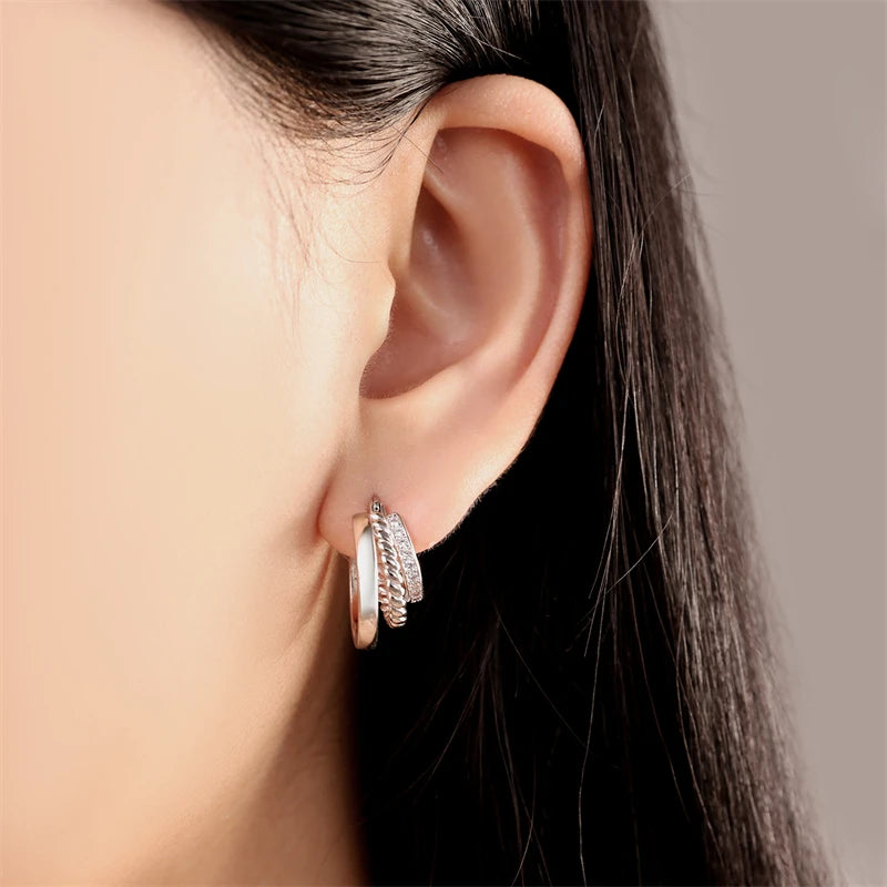 925 Sterling Silver Earrings Simple Star Moon insect Starlight Earrings For Women Wedding Engagement Charm Earrings Jewelry Gift