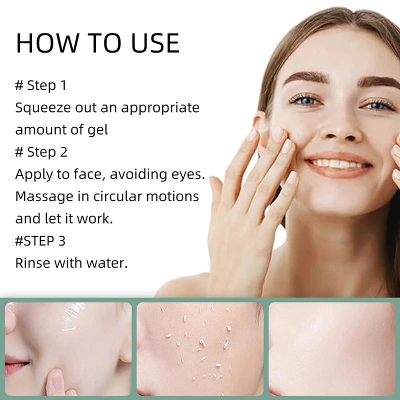 Facial Exfoliating Peeling Gel Face Scrub Moisturizing Whitening & Cleanses All Skin