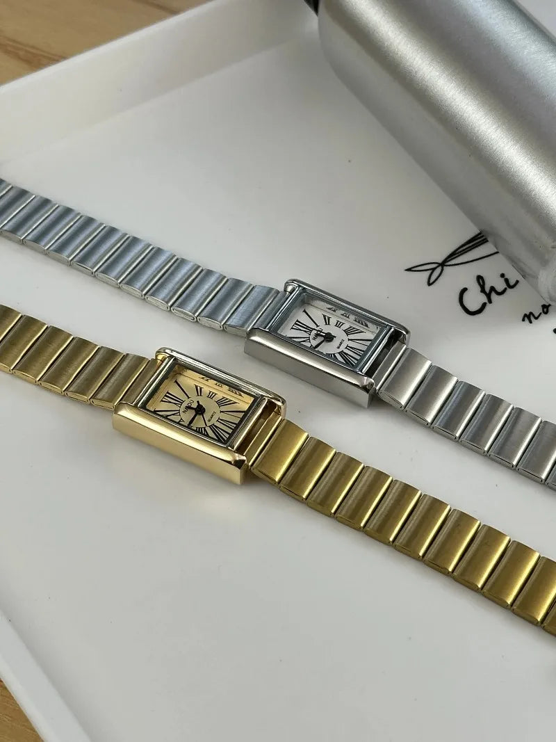 Vintage Small Gold Watch for Women Luxury Rectangular Watch Classic Quartz Women's Wristwatch Dropshipping Relojes Para Mujer