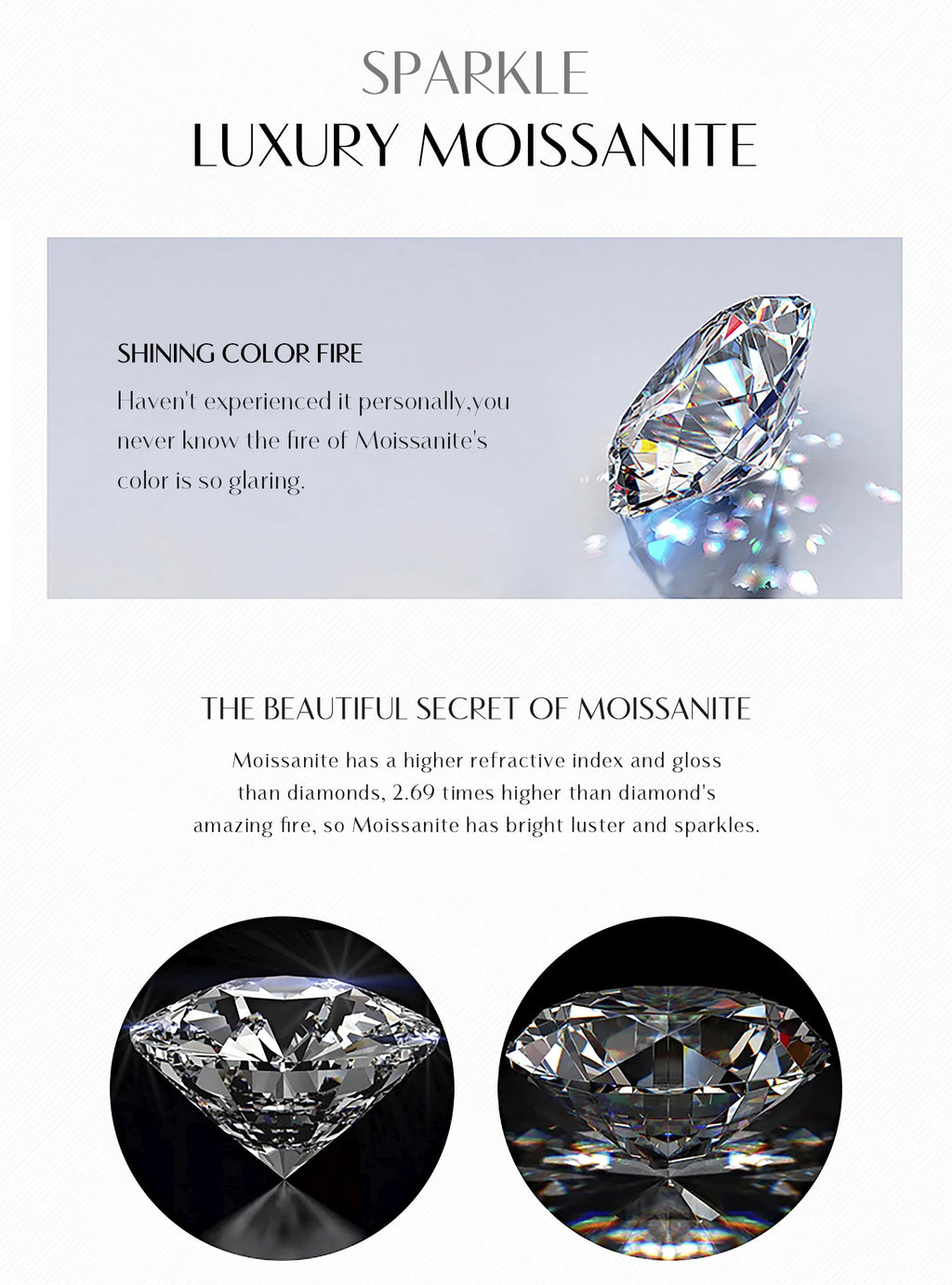 MODIAN 5 Sizes D Color Moissanite Earrings 925 Sterling Silver Sparkling Luxury Stud Earrings For Women Wedding Fine Jewelry