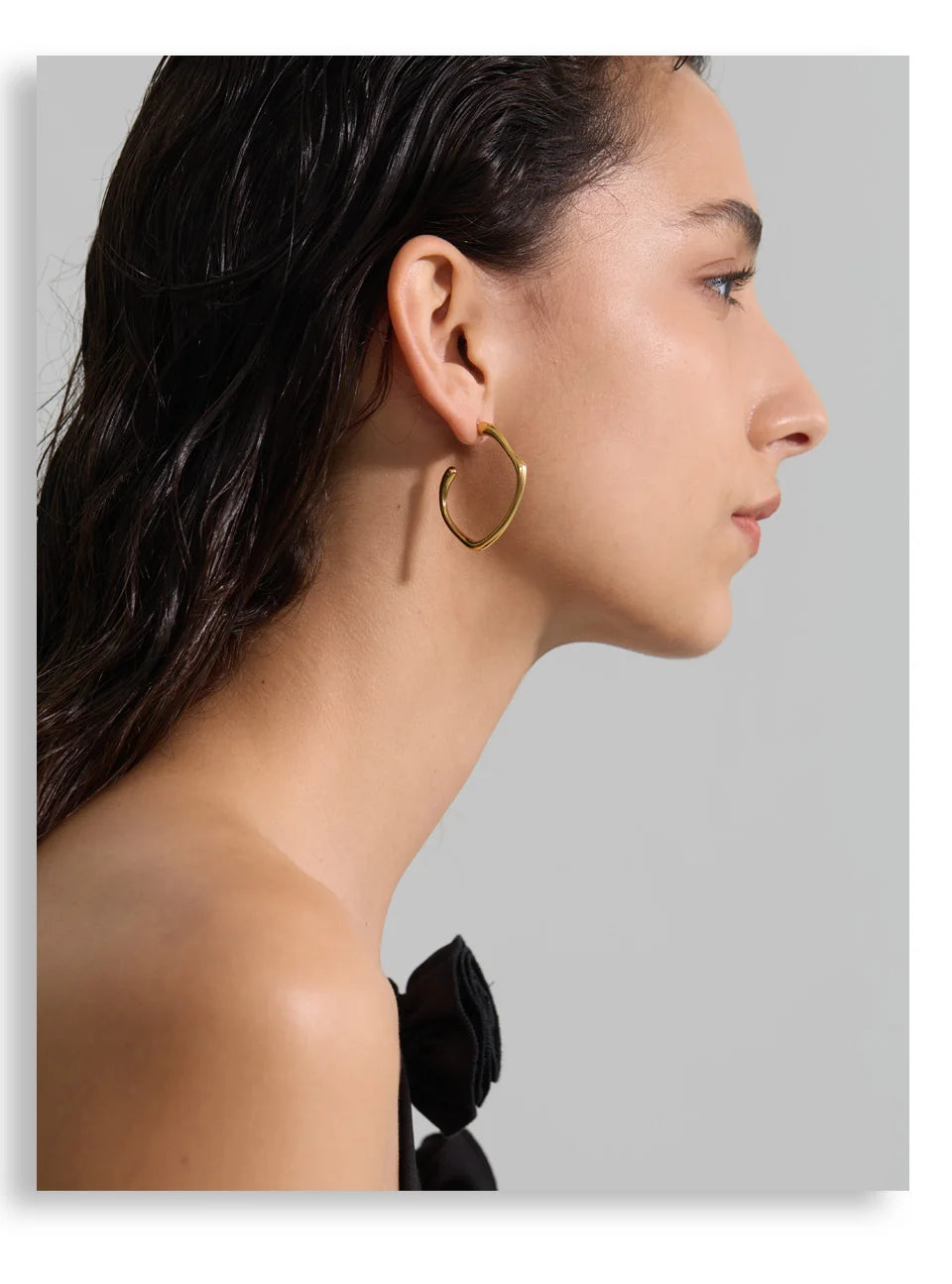 Yhpup Waterproof Minimalist Stainless Steel C-Shape Huggie Earrings for All Occasions Metal Versatile Daily Jewelry Wholesale