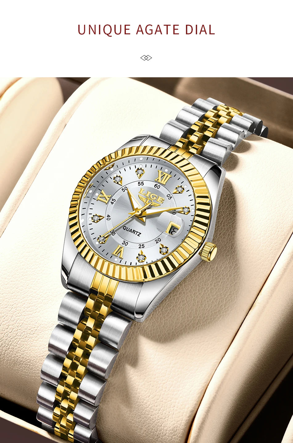 LIGE New Original Brand Luxury Women Watches Fashion Waterproof Ladies Steel Band Quartz Watch Relogio Feminino Girls Clock Gift