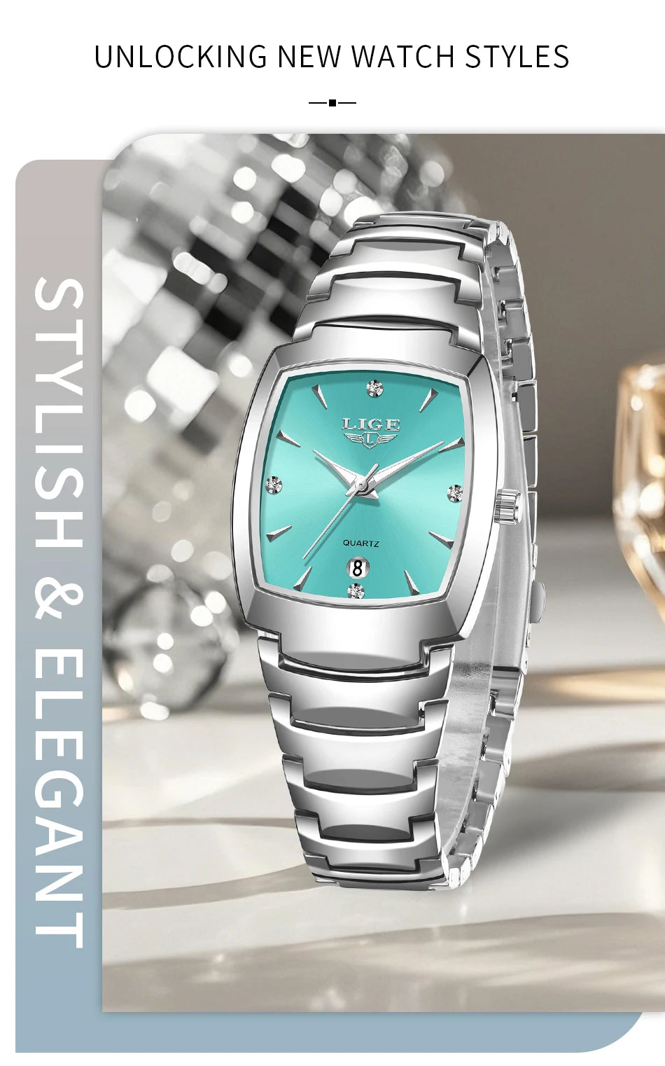 LIGE New Ladies Waterproof Watch Luxury Stainless Steel Women Watches Creative Fashion Original Elegant Quartz Wristwatch Gift