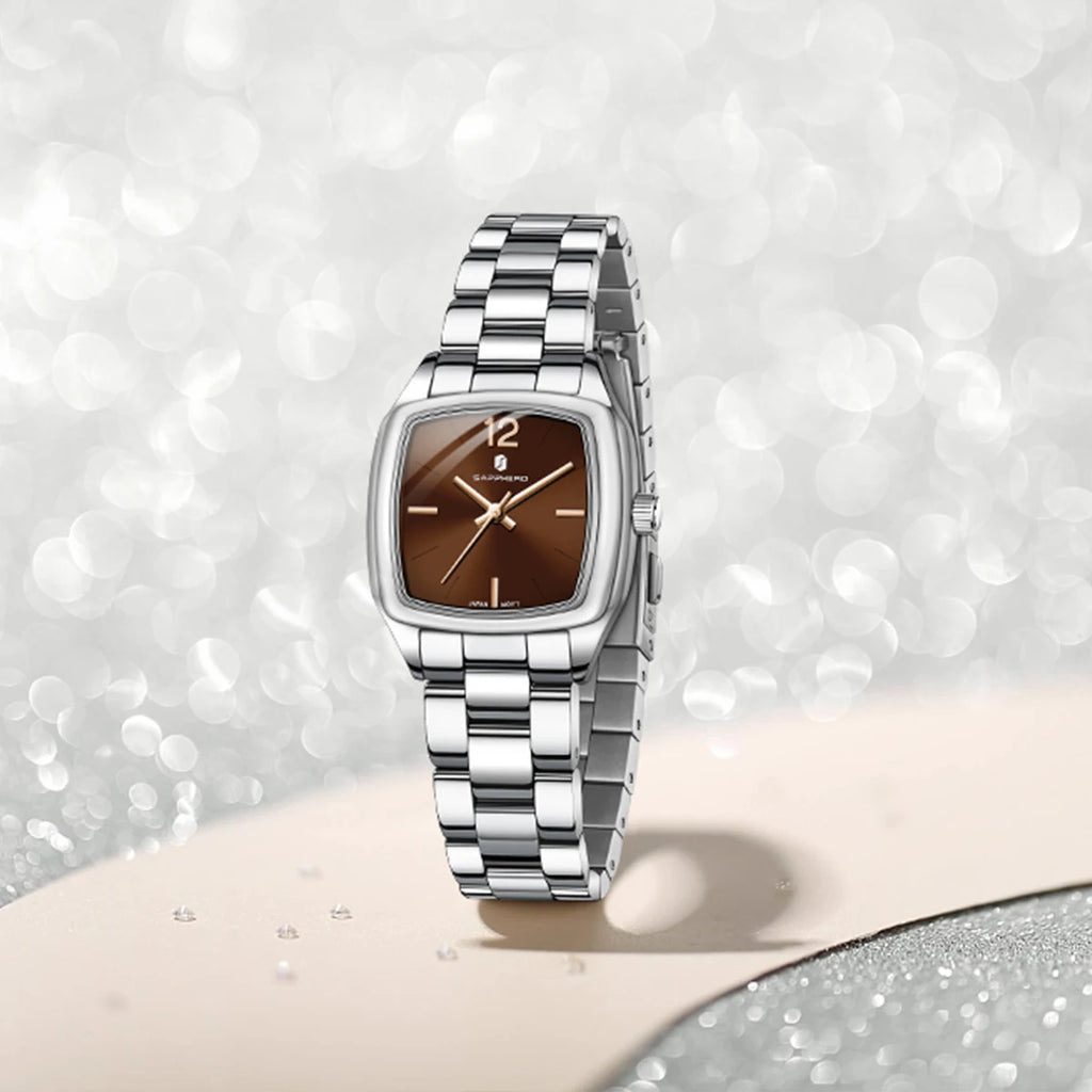SAPPHERO Elegant Women's Watch Luxury Ultra Thin Stainless Steel Quartz Watch Light Luxury Waterproof Watch Sports Wrist Watch