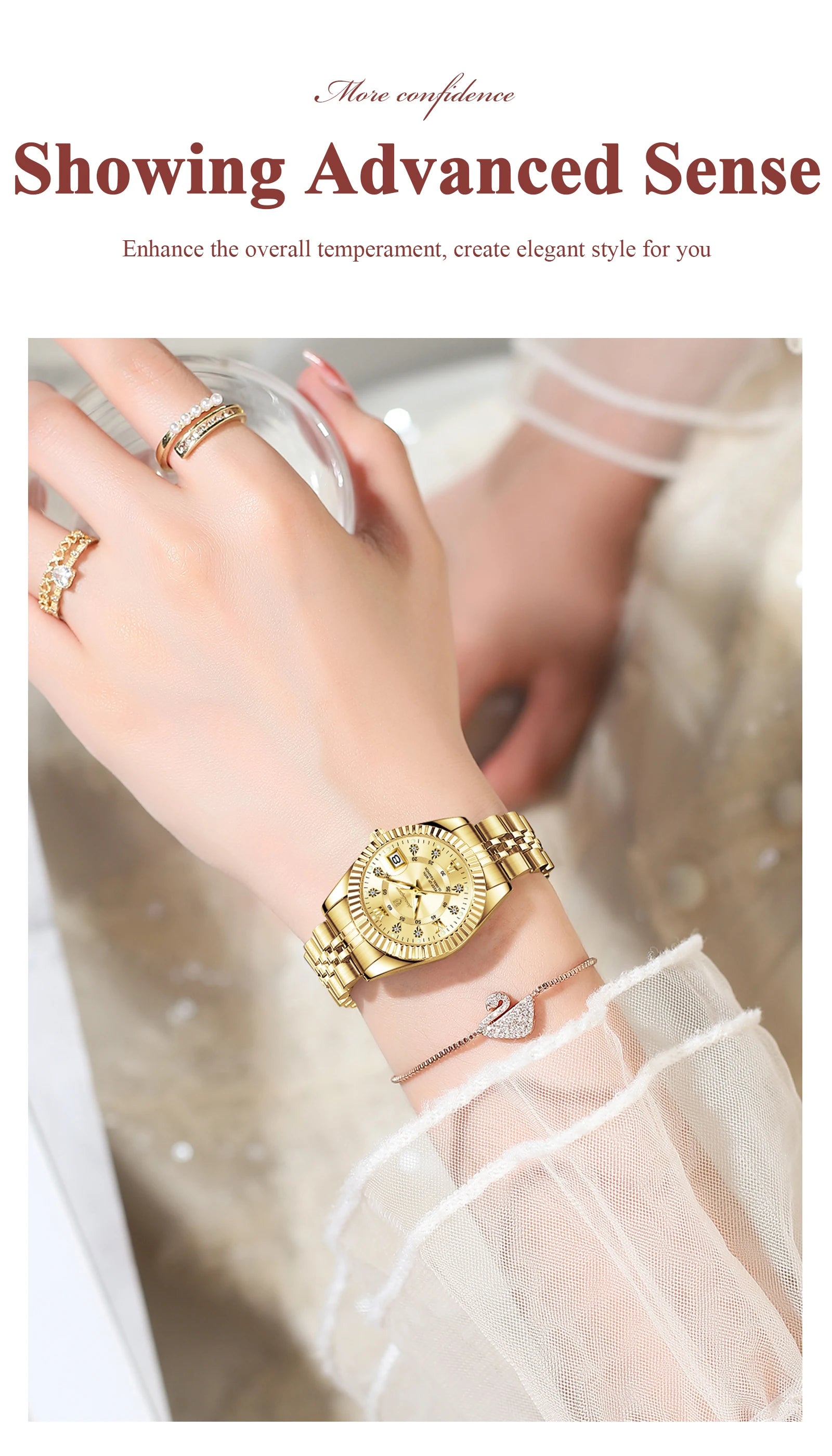 POEDAGAR Fashion Women's Wristwatch Waterproof Luminous Date Elegant Ladies Watches Stainless Steel Quartz Watch For Women Reloj