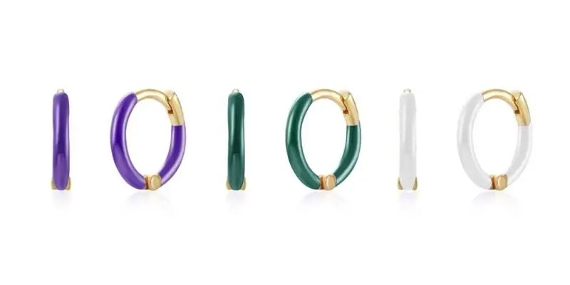 Multicolour Enamel Hoop Earrings for Women 925 Silver Needle Candy Color Huggie Earrings Trendy Party Girls Jewelry Gift