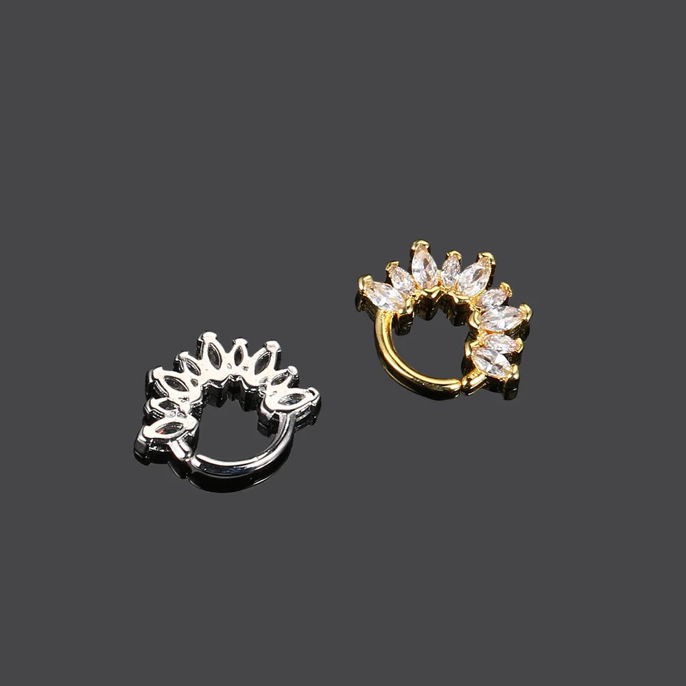 Crystal Waterdrop Piercing Earrings 1pc Tragus Flat Cartilage Ear Stud Helix Conch Rook Lobe Ear Ring Labret Jewelry Gifts CC092