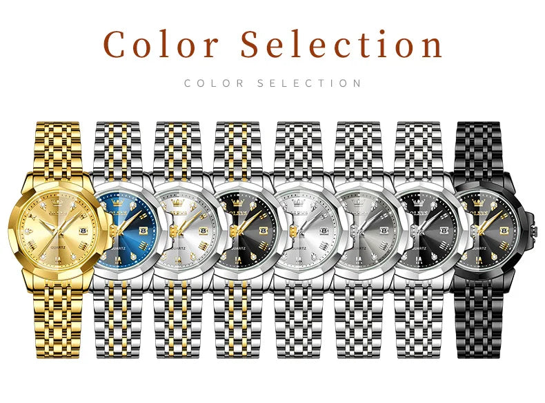 OLEVS 9931X Women Watches Fashion Original Fragrant Quartz Watch Waterproof Rhombus Stainless Steel Date Perfume Ladies Watches
