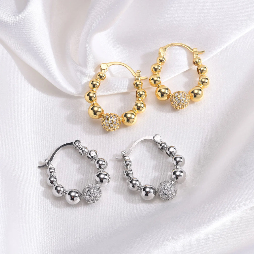 Chunky Huggies Hoop Earrings for Women, Statement Pave Cubic Zirconia Ear Jewelry Hypoallergenic
