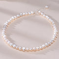 HENGSHENG Classic Baroque 925 Sterling Silver Freshwater 8-9mm White Pearl Necklace Fine Trendy Jewelry Gift for Women Girls
