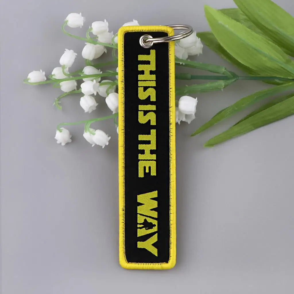 Creative Letter Car Key Chain Funny Quotes Keychains for Men Embroidered Key Tags key ring holder Motorcycle Tag Chaveiro