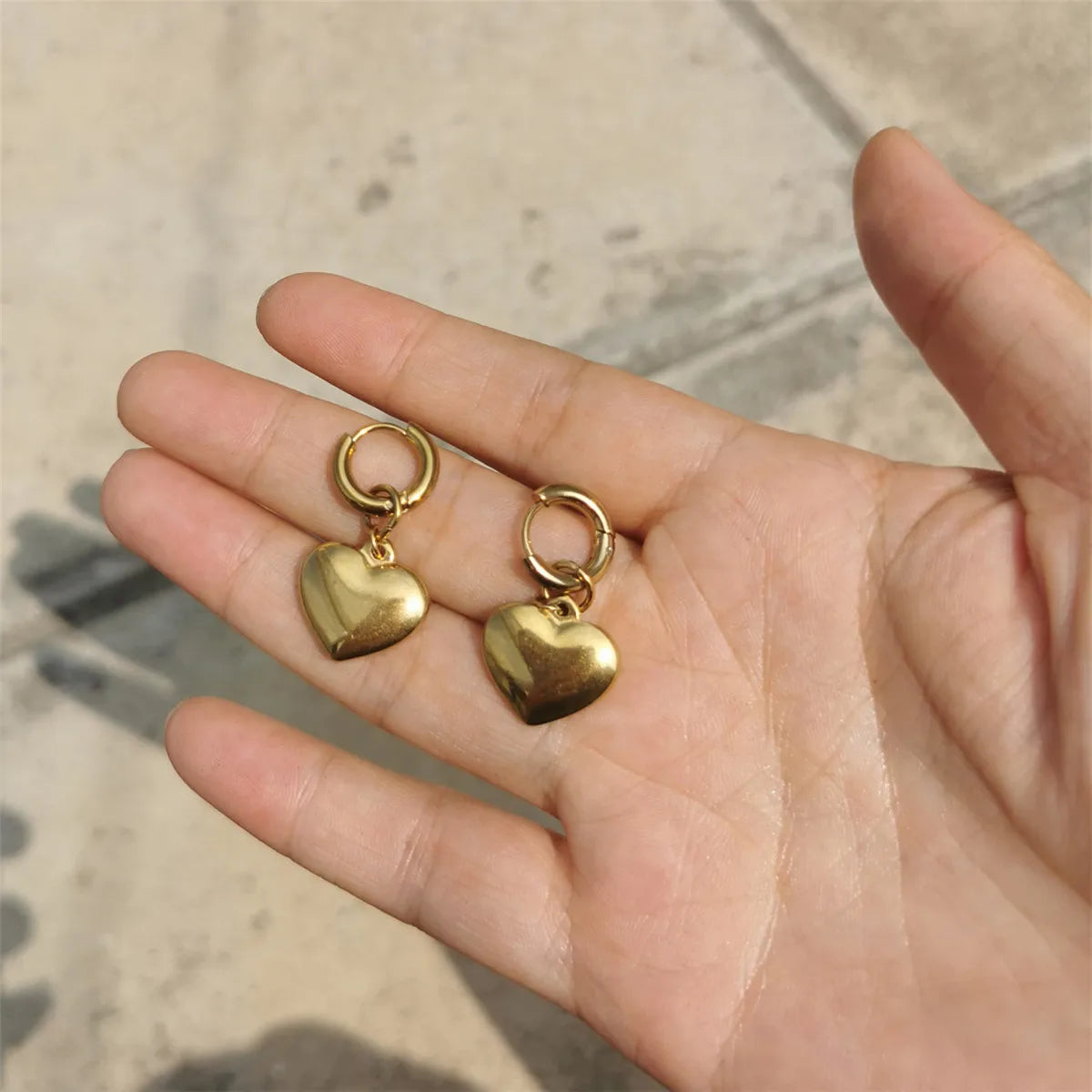 New Style Stainless Steel Heart Drop Huggie Earrings For Women Girlfriend Earrings Jewelry Valentine's Day Gifts