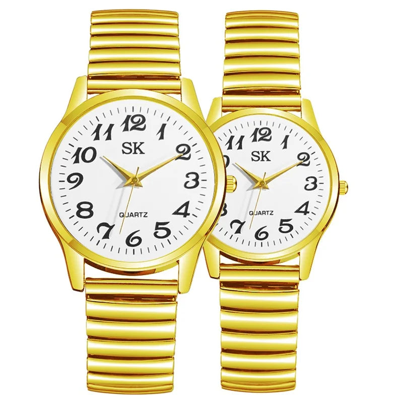 New Fashion Personality Style Women Watch Casual Quartz Watch Elastic Elastic Band Classic Digital Scale Wristwatches Men Watch