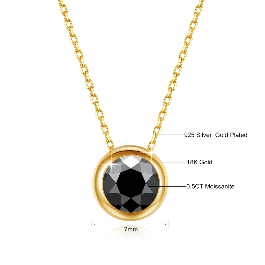 Real 18k Gold Necklace GRA Pink Moissanite Diamond Pendant 0.5ct/1ct Pure AU750 Fine Jewelry Wedding Anniversary Gift for Women