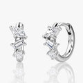 Lnkry 14K Gold Filled Three Stone Huggie Earring Sparkling Marquise/Round/Rectangular Cut Moissanite Hoop Earrings For Women