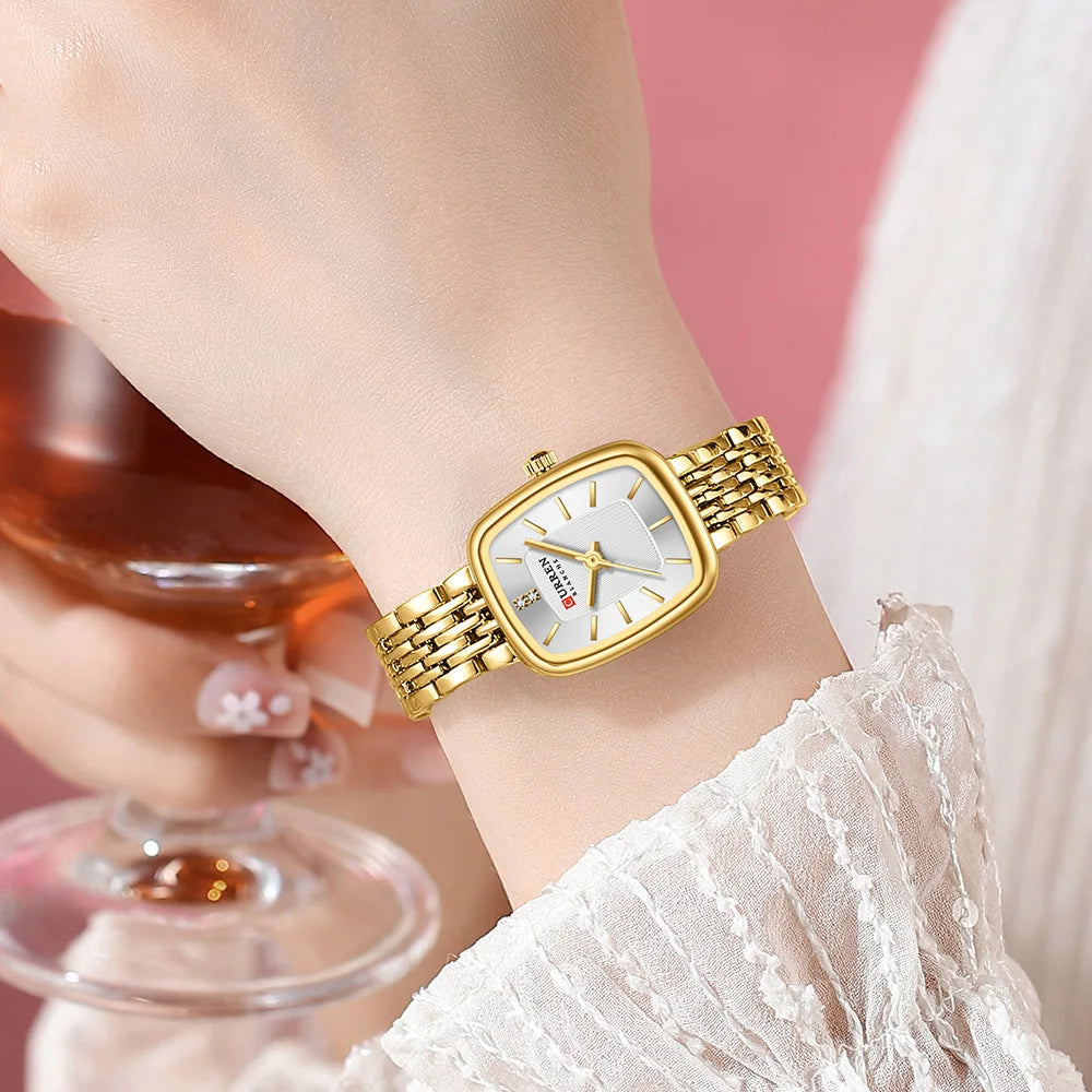 CURREN 9093 Women's Square Waterproof Watch; Simple Casual Women's Watch; Fashionable Women's Watch Ladies' wristwatch