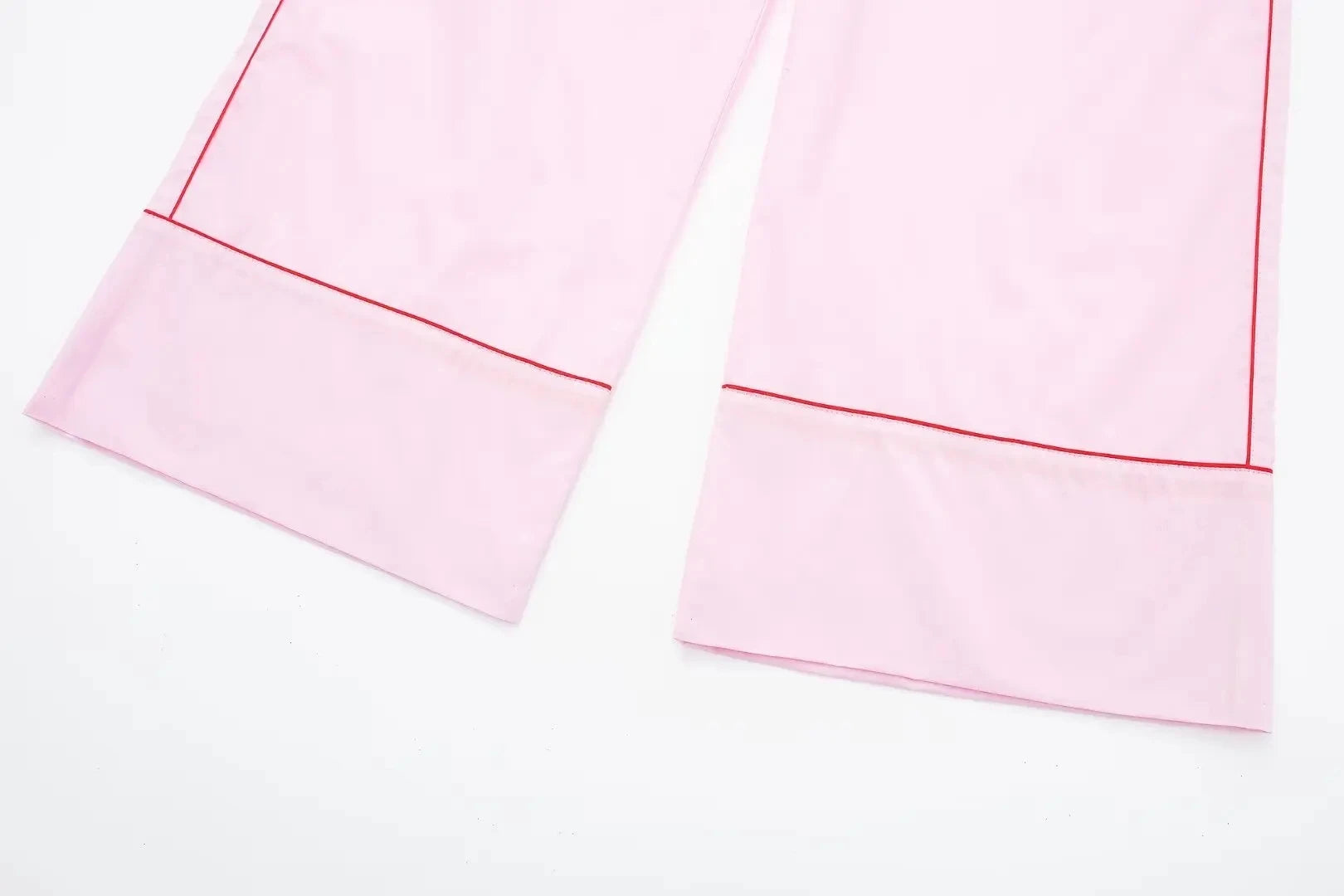 2024 Spring Woman Sets Lapel Long Sleeves Single Breasted Shirt Top +Mid Elastic Waist Lace-Up Female Wide Leg Long Pant
