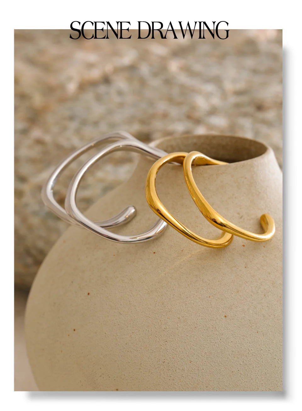 Yhpup Waterproof Minimalist Stainless Steel C-Shape Huggie Earrings for All Occasions Metal Versatile Daily Jewelry Wholesale