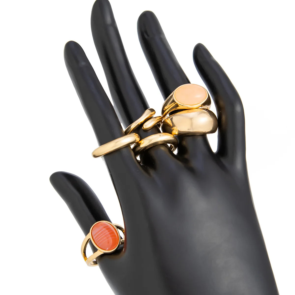 Light Gold Acrylic Crystal Statement Ring – Chic Minimalist Alloy Jewelry for Women, Perfect for Stacking or Solo Wear