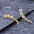 Dainty Rhinestone Flowers Ear Climbers Stud Earrings for Women Fashion Daisy Cuff Crawler Earings Bride Wedding Jewelry Gift