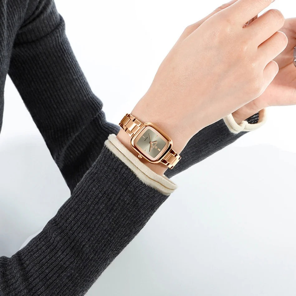 New NAVIFORCE Women's Vintage Fashion Watch 30m Waterproof Resistant Stainless Steel Band Casual Ladies Timepiece Wristwatch