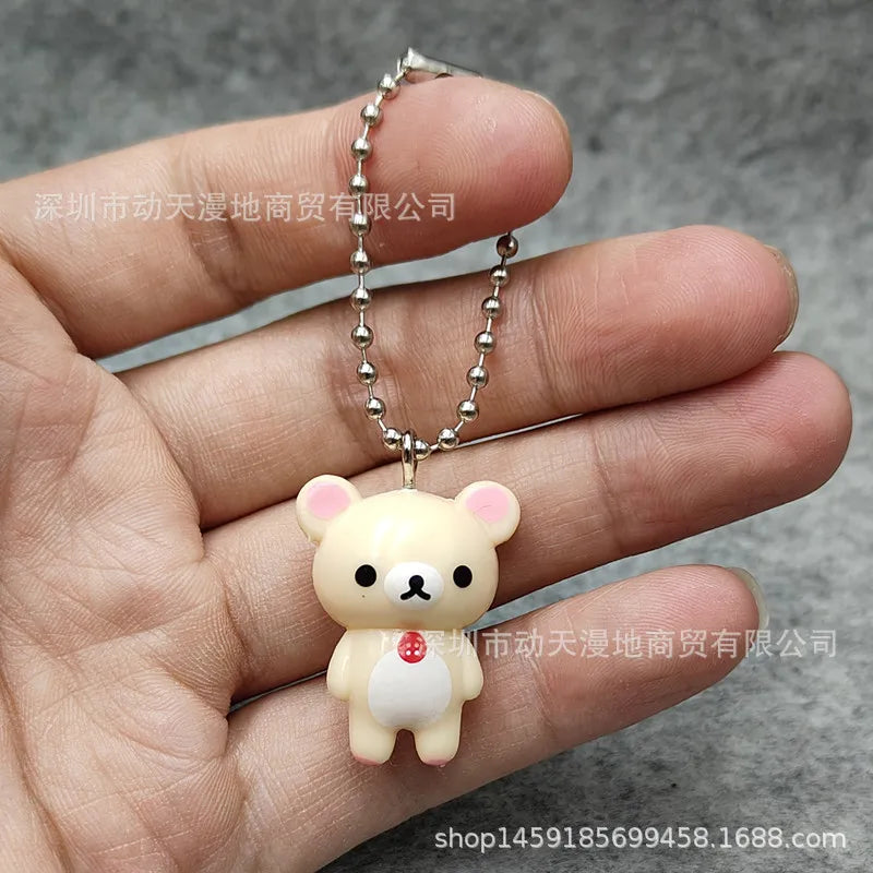 Rilakkuma Korilakkuma Key Chain Couple Relax Bear Cute Keychains New Bags Car Keys Ring Pendant Decor Kids Toys Best Friend Gift