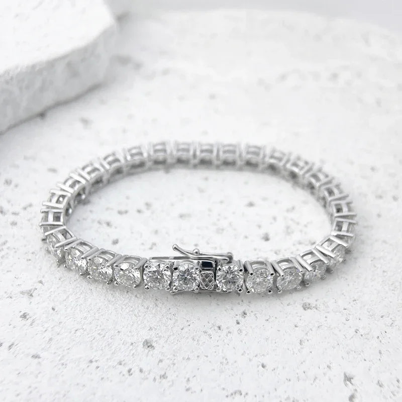 Factory Price Unisex Hip Hop Moissanite Tennis Chain for Women S925 Sterling Silver Gold Man Bracelet Hiphop Jewelry