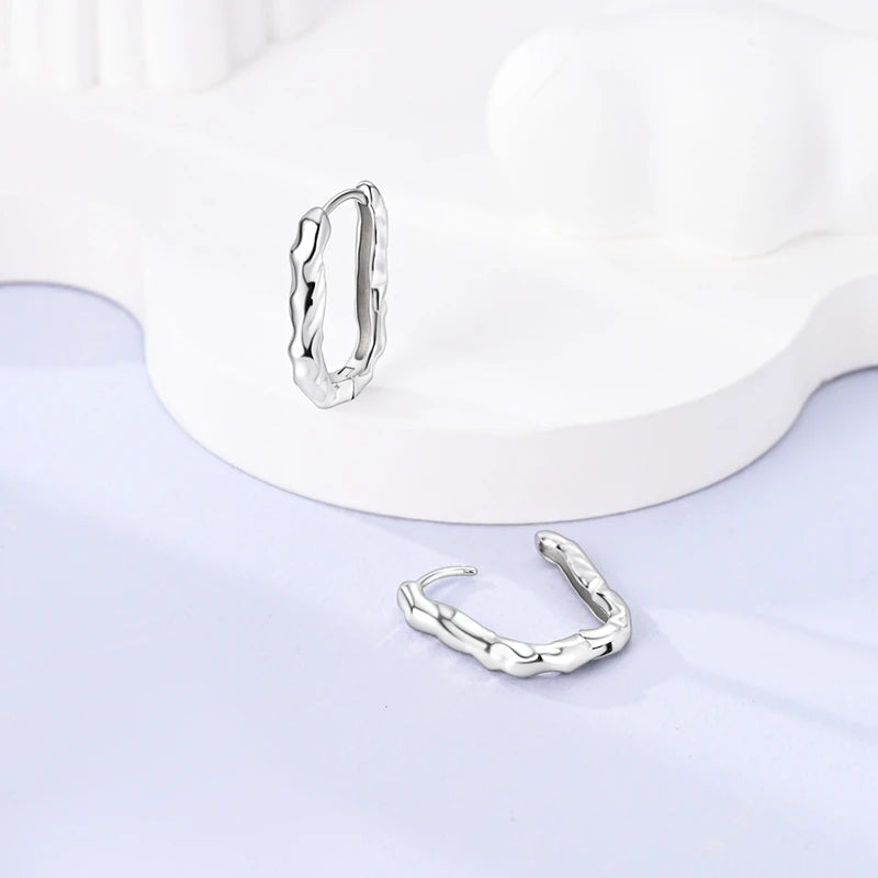 Earrings 925 Sterling Silver Hoop Earring Sparkling Pavé U-Shaped Double Hoop Earring for Women Girls Party Wedding Jewelry Gift