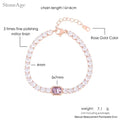 Pink Crystal Tennis Bracelets for Women Female Trend Romantic Shiny Zirconia Adjustable Folding Buckle Chain on Hand Jewelry