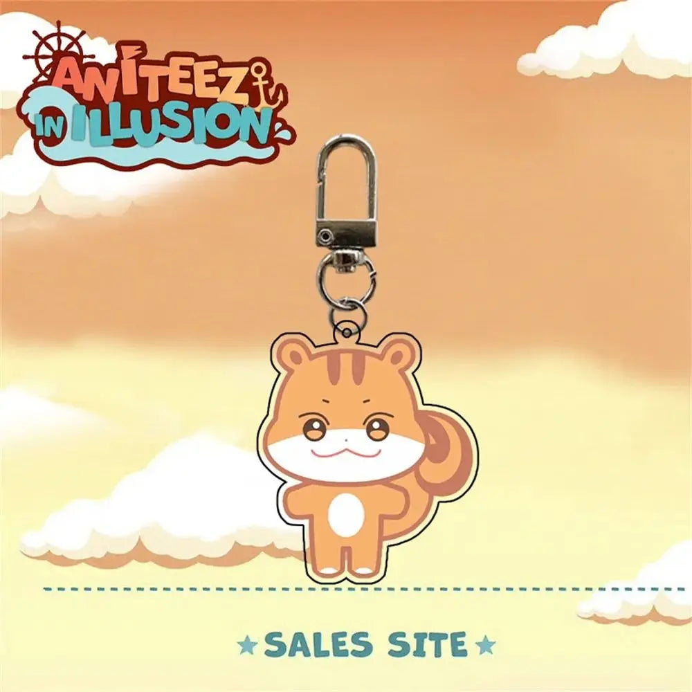 Cartoon Keychain Albums ANITEEZ Key Chain Hongjoong Seonghwa Yunho Yeosang San Keyring Pendant Accessories Fans Gift