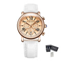MEGIR Women Watches Luxury Quartz Chronograph Leather Strap Ladies Sports Wristwatch Female Dress Clock 24-hour Reloj Mujer 2058