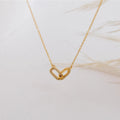Gold color Shiny Rhinestone Double Circle Pendant Necklace For Women Girl Clavicle Choker Fashion Jewelry Gift Party femme